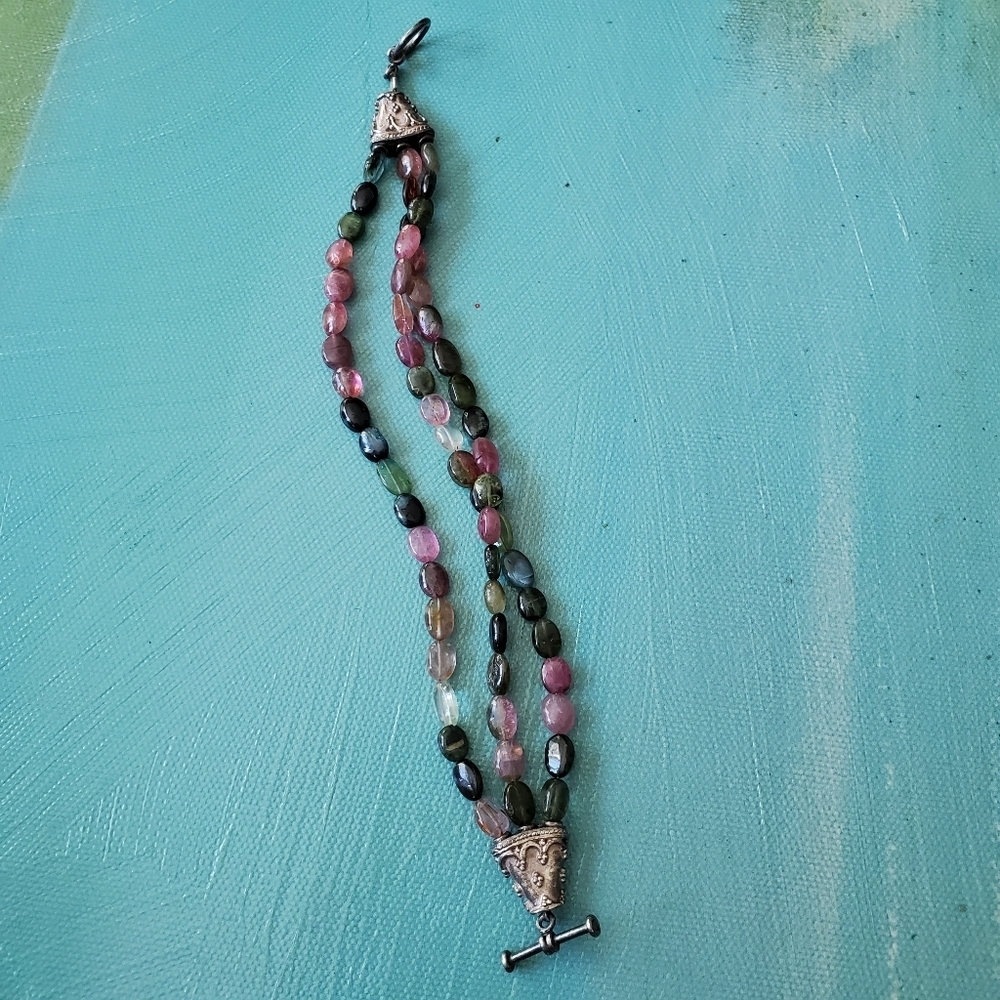 Tourmaline Necklace w/ Glass Cabochon & Bracket - Picture 14 of 16